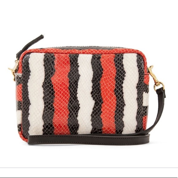 Clare V Handbags - NWT Clare V Midi Sac Striped Snake Poppy